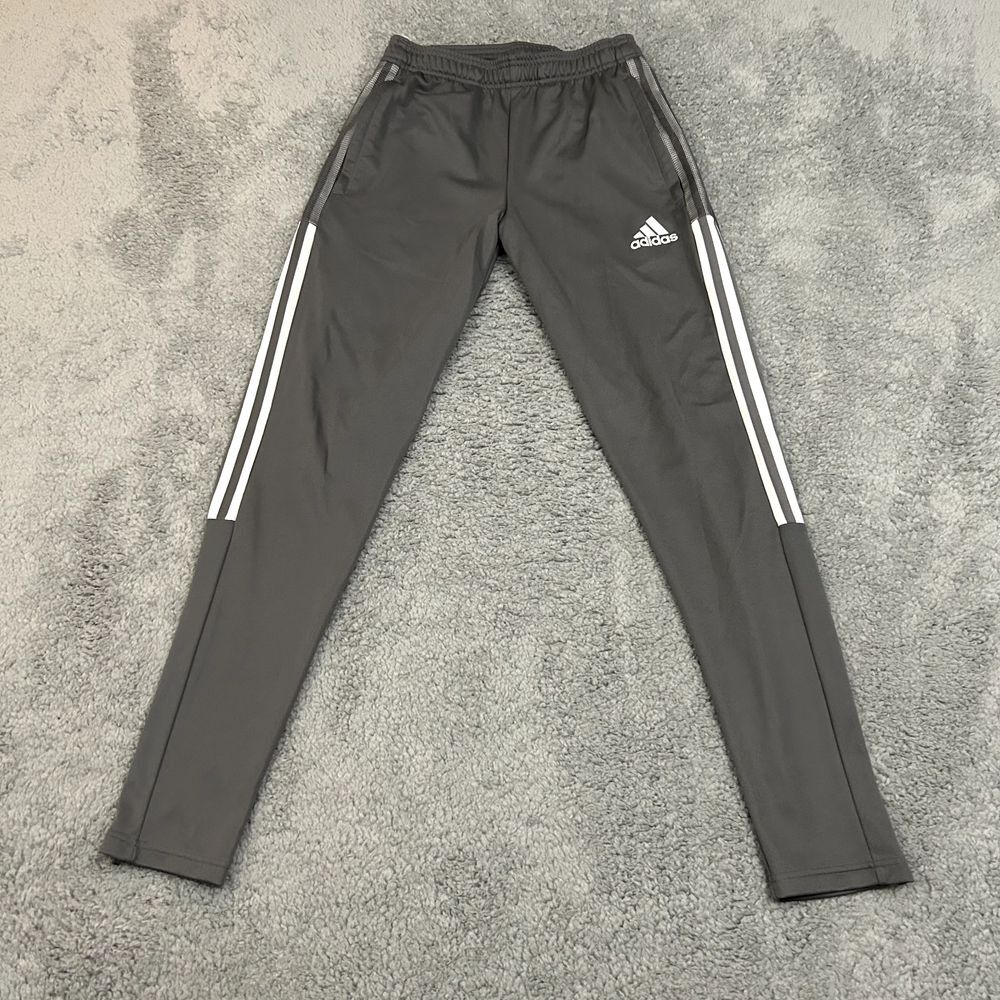 adidas Gray Track Pants with White Stripes